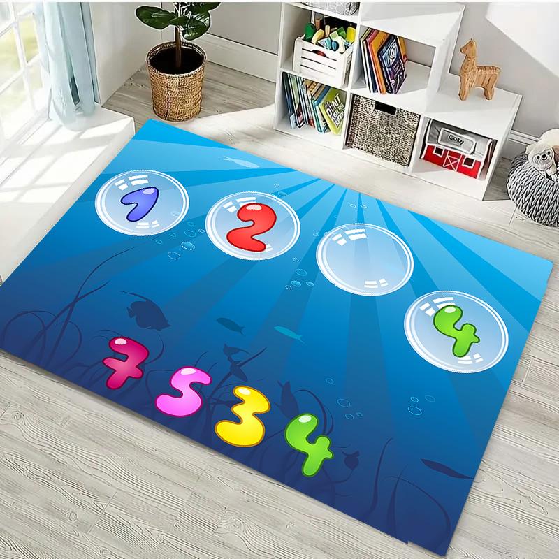 Children's Hop Count Hopscotch Early Education Carpets for Home Living Room Kids Bedroom Sofa Doormat  Floor Rugs Anti-slipDecor