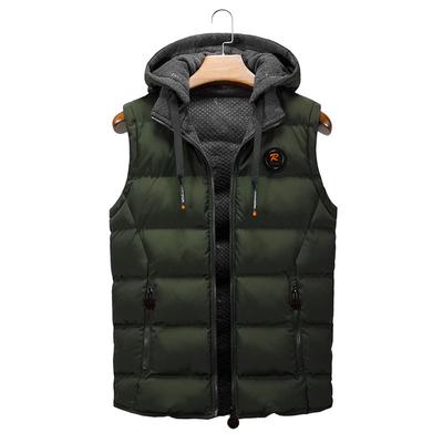 Men's Hooded Vest New Men's Winter Vest Down Vest Men's Casual Vest Sleeveless Jacket Men's Hooded Vest