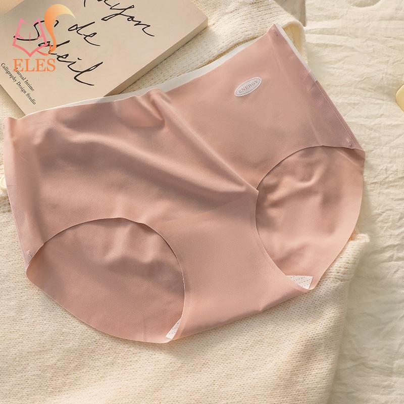 Ice Silk Seamless Contrast Color Girls Underwear Female Breathable Extended Crotch Summer Thin Triangle Underwear Ladies