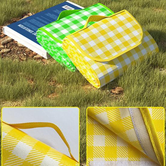 Foldable Picnic Mat Waterproof Sand Blanket Extra Large Picnic Rug Healthy Odor-Free Fabric Yellow Red Stripe Blanket for Beach