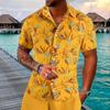 The Latest Men's Suit In Printed Patchwork Lapel Short Sleeve Shorts Sports Beach Suit S-3XL