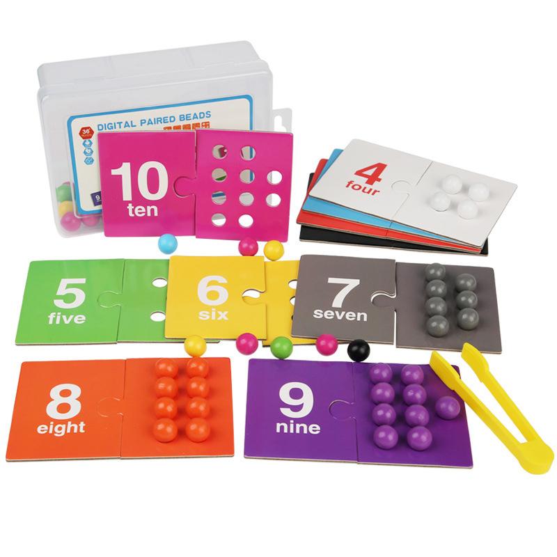 

Number Color Matching Cognitive Bead Clip Toys,Early Education Mathematics Enlightenment Teaching Aids, Digital Beads Game