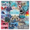50PCS Extreme Sports Diving Stickers for Helmets & Storage Boxes