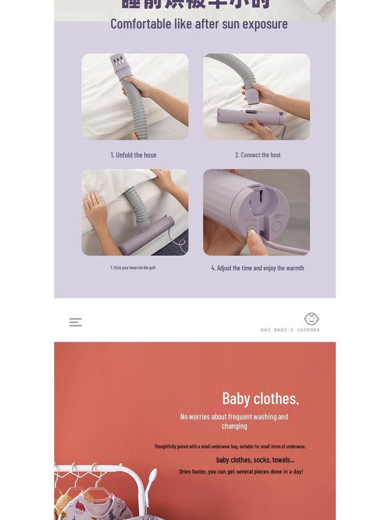 Portable Mini Foldable Clothes and Shoes Dryer for Travel and Dorm Use