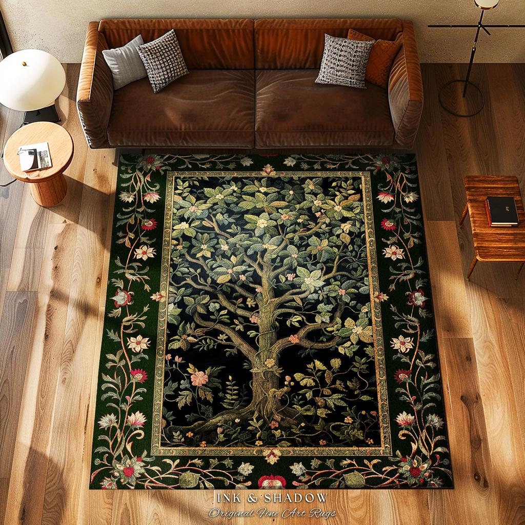 Elegante Tappeto Accento Botanico Estetica Bohemien Soggiorno Decorazione Casa Regalo Rustico Cottagecore Tonalità Terra Tappetino da Pavimento per Camera da Letto