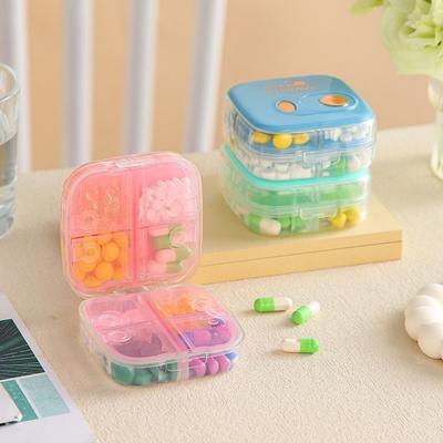 Multifunktionale Pillendose aus Kunststoff mit 8 Fächern, einzeln verpackten Fächern, versiegeltem Pillenspender, feuchtigkeitsbeständigem Mini-Pillenbehälter fürs Büro