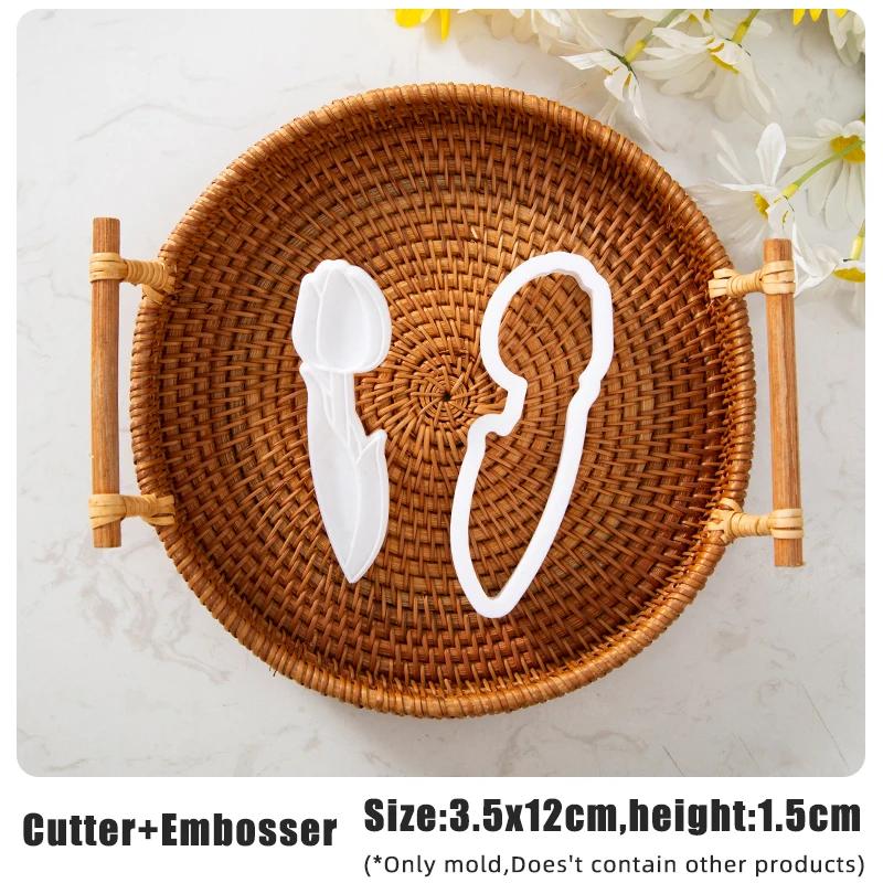 Mother's Day Frosting Cookie Embosser Mould Carnation Flower Cookie Thanksgiving Teachers Day Tulip Pattern Biscuit Cutters Mold