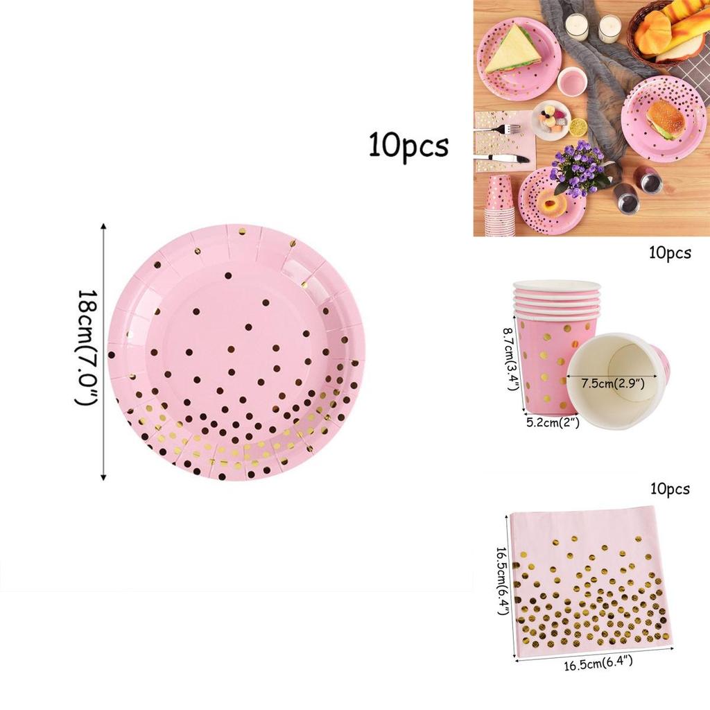 Delightful Pink And Gold Disposable Tableware To Enhance Your Party Atmosphere