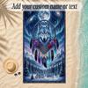 Fox Theme Soft Beach Towel Personalized Custom Name Text Towel Portable for Beach Pool Travel