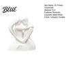 Embracing Couple Figurine 3D Printed Hugging Heart-Shaped Sculpture, Romantic Embrace with Matte White Finish, Modern Minimalist Decor Tabletop