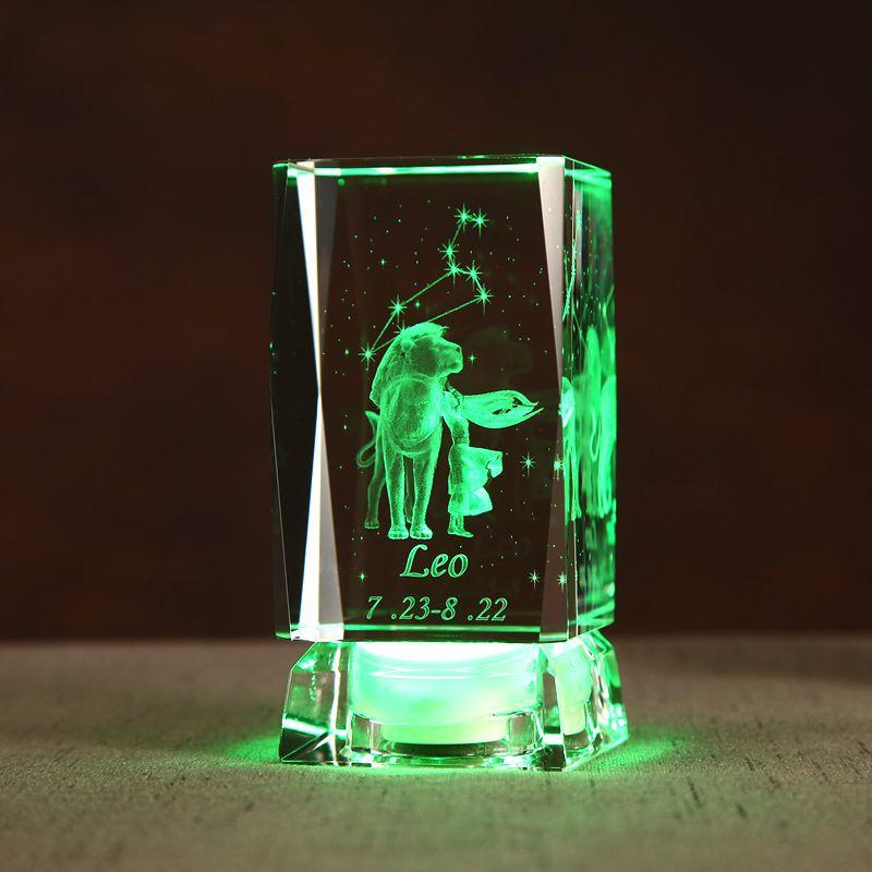 Home Decoration 3D Interior Carving 12 Constellation Crystal Glass Ornaments Birthday Gift Gift Music Box Gift for Girlfriend