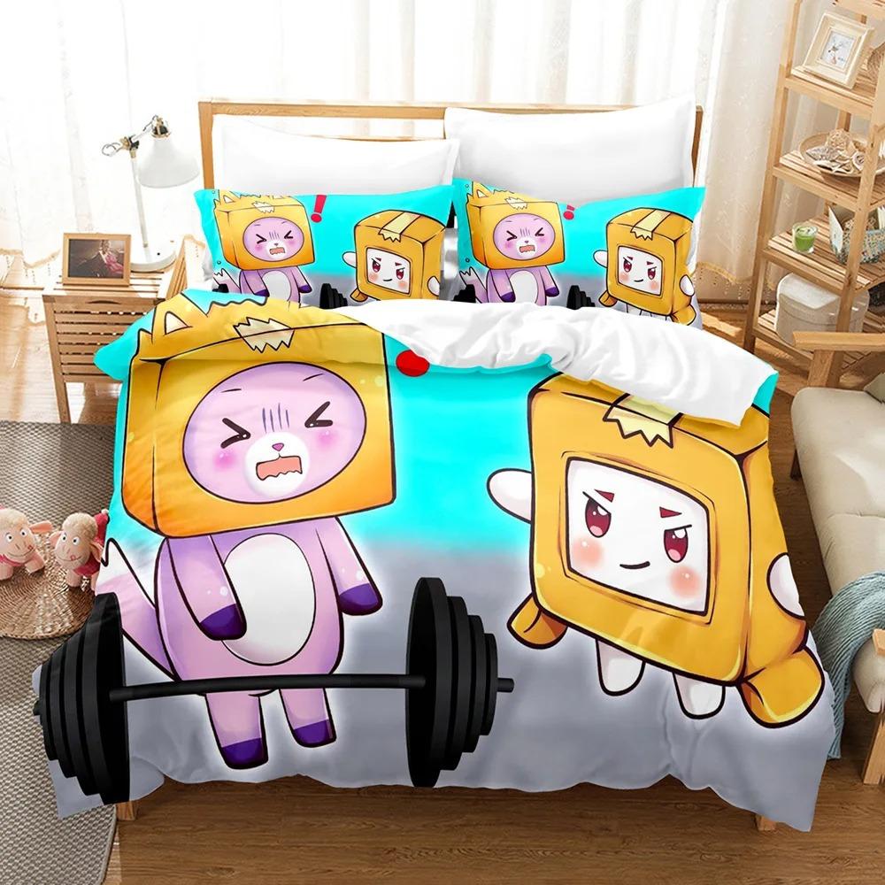 Comforter Animated Movie Lankybox Bedding Set For Bedroom Soft Modern S Comefortable Kids And