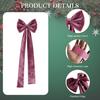 Chair Sash Bow Reusable Chair Back Velvet Bow Universal Wedding Events Banquet Anniversary Bridal Banquet Party Dining Chair Cover Decoration