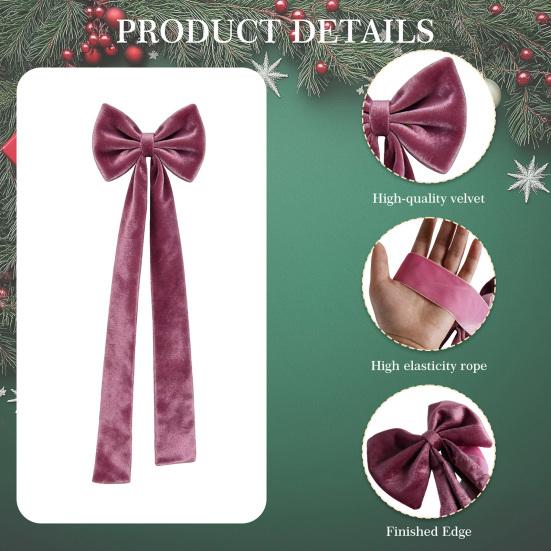 Chair Sash Bow Reusable Chair Back Velvet Bow Universal Wedding Events Banquet Anniversary Bridal Banquet Party Dining Chair Cover Decoration