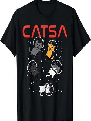 Catsa Cat Astronauts Funny Kitten Space Women Girls Kids Men T-Shirt