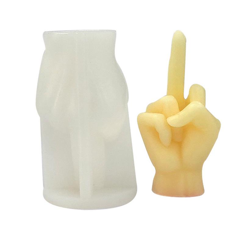 Middle Finger Silicone Mold for DIY Scented Candle, Plaster, & Resin Ornaments