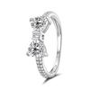 WOSTU Wedding Jewelry Set 925 Sterling Silver Clear CZ Bowknot Necklace Earrings Ring Sweet Bow Knot Jewelry Gift For Girl Lover