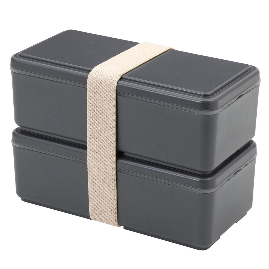 Miyoshi Seisakujyo Square Lunch Box with Integrated Ice X X 12 1000ml Suitable for Women and Rubber Band Microwave Dishwasher Safe and Dividers