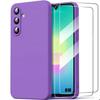 Case for Samsung Galaxy A18 4G/5G, Purple Anti-Scratch Liquid Silicone - 2 Tempered Glasses