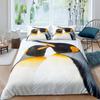 Penguin Comforter Cover Kawaii Animal Print Black White Little Penguin Duvet Cover Blue Iceberg Antarctica Winter Bedding Set