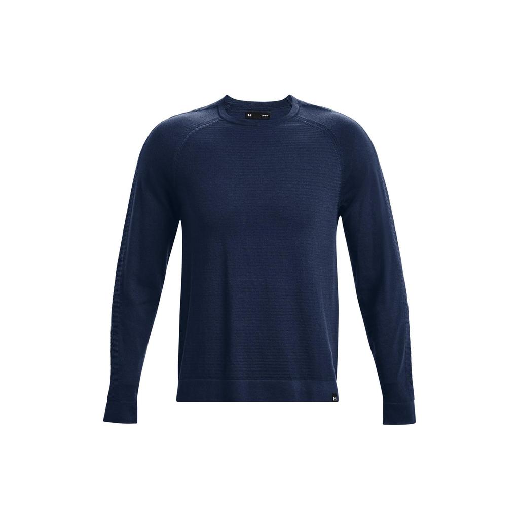 Under Armour Solid Color Crew Neck Sweater Men Sweater Blue 1373684-408