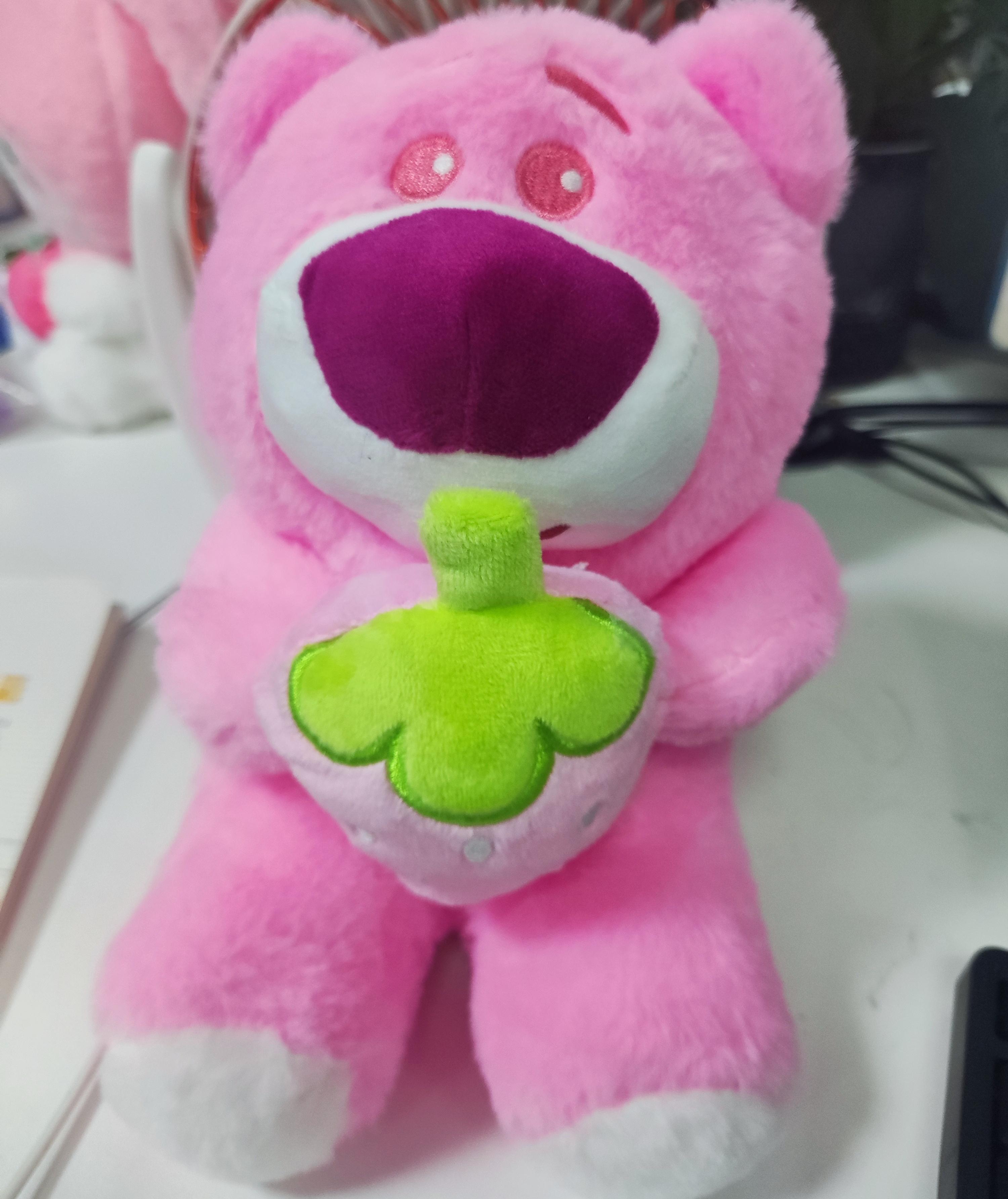 Strawberry Bear Plush Toy Cartoon Anime Pink Strawberry Bear Plush Doll Sleeping Pillow Giving Girlfriend Birthday Gift 25cm
