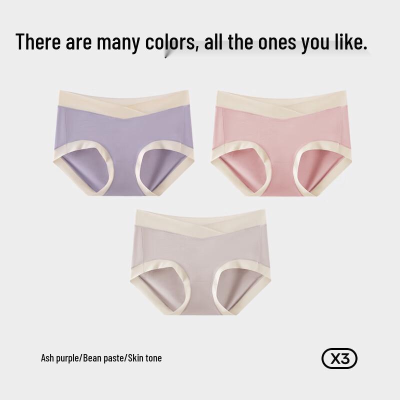 MiiOW 10A Antibacterial 100% Cotton Crotch Women s Low-Waist Underwear 3-Pack L