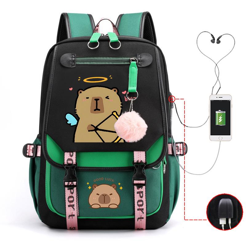 Campus Universal School Bag Kapibara Personality Trend USB Multifunctional Backpack Student New