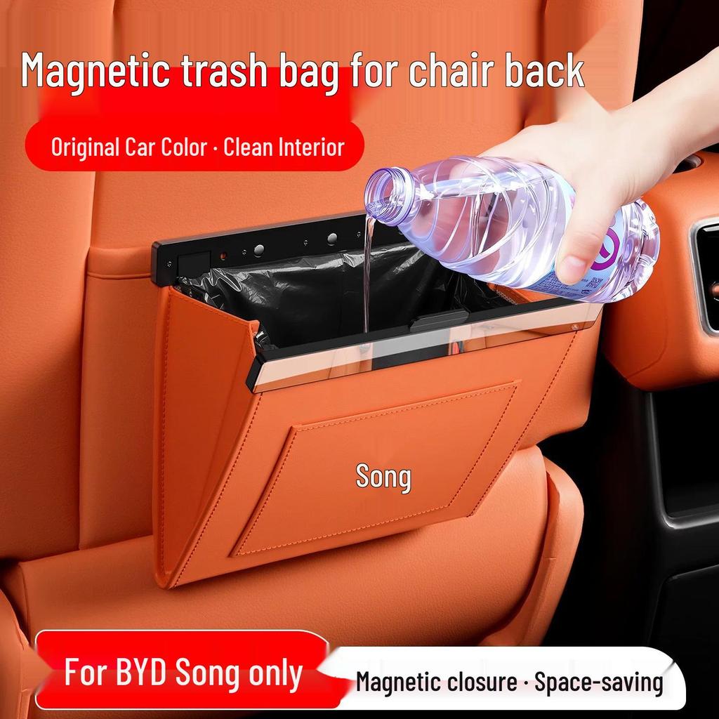 BYD Song Car Seat Back Magnetic Waterproof Leather Storage and Trash Bag