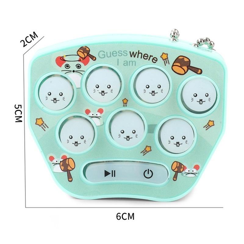 Whac-A-Mole Mini Handheld-Spielekonsole Cartoon Elektronisches Leuchtendes Finger-Trainings-Stressabbau-Spielzeug Mini-Schlüsselanhänger Mini-Auto Penda