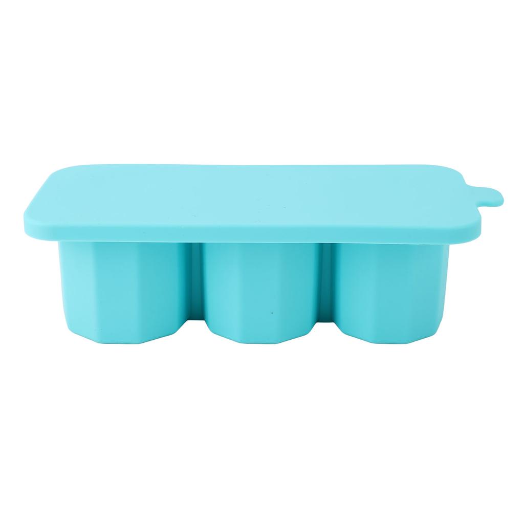 Tumbler Ice Mold Easy Fill Silicone 3 Cavity Hollow Cylinder Ice Ring for Whiskey Cold Drink Lake Blue