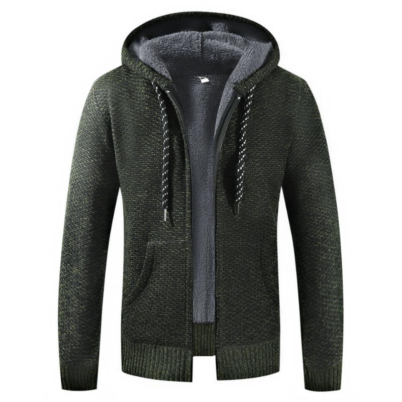 Herren Pullover Jacke Mode Wintermantel Fleece Kapuzenpullover Hohe Qualität Luxus Kariert Kapuzenstrickjacke Männliche Oberbekleidung