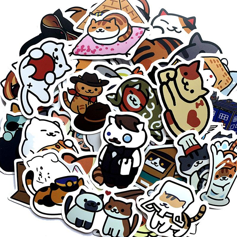 10 30 50Pcs Cute Cat Stickers For Suitcase Skateboard Laptop Luggage Fridge Phone Car Styling Diy Decal Sticker