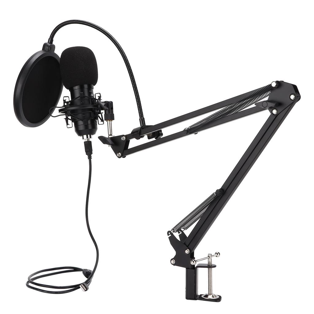 USB Desktop Kondensator Kardioid Opptaksmikrofon Profesjonell for Livestreaming Gaming