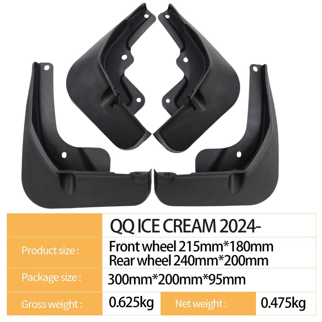 Chery QQ Ice Cream 2024 Compatible Mudguards - Auto Tires Accessory