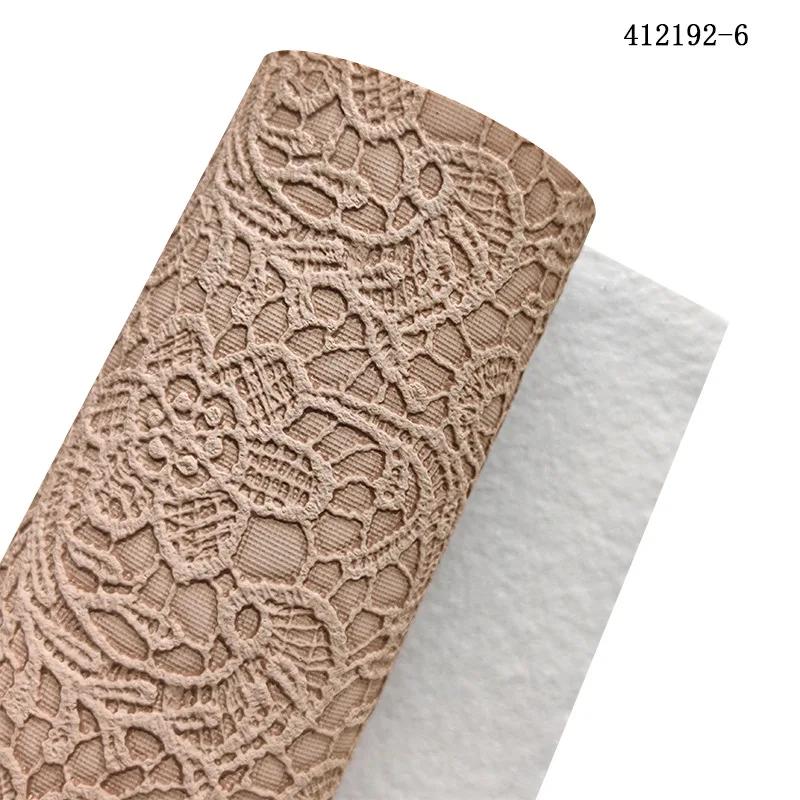 1 Yard Flower Textured Embossed Faux Leather Roll Synthetic Fabric for DIY Handmade Projects Leather Bows Jewlery Making