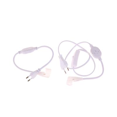 EU Stecker für 220V COB LED Streifen Netzteil Stecker Schnellverbinder mit Druckschalterkabel für IP67 10mm COB Streifen