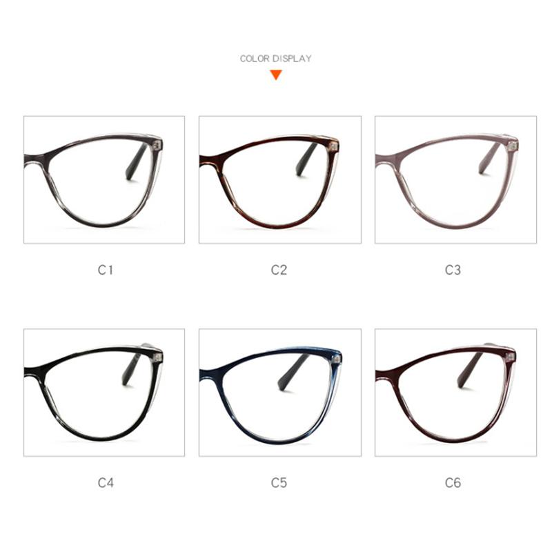 Blue Light Blocking Cat Eye Nearsighted Eyeglasses Spring Hinges Unisex Oval Prescription Spectacle 0 -0.5 -1.0 -2.0 To -6.0