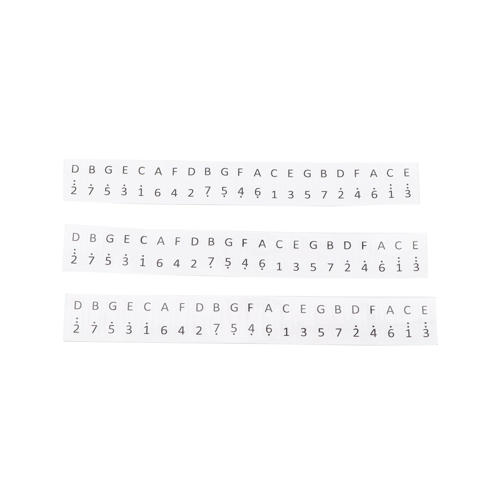 3Pcs Keys Stickers 17‑Key Kalimba Staff Labels Thumb Piano Button Musical Note Decoration
