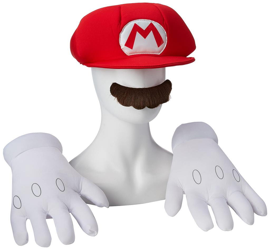 Disguise Super Mario Cosplay Requisiten-Set: Hut, Handschuhe und Bart