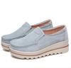 2025 Autumn Women Flats Shoes Thick Platform Sneakers Shoes Leather Suede Casual Shoes Slip On Flats Heels Creepers Moccasins
