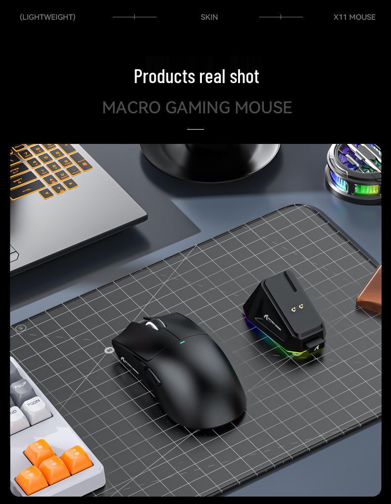 Attack Shark X11 Tri-Mode RGB Gaming Mouse with PAW3311 Sensor and Bluetooth Wireless Charging