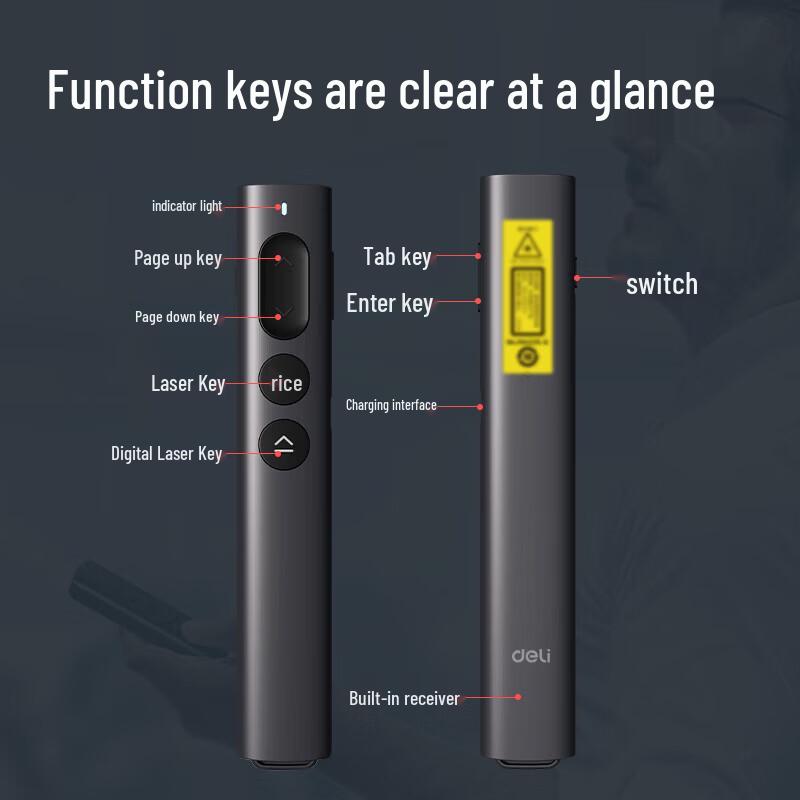 Deli Digital & Physical Dual-Laser Presentation Remote