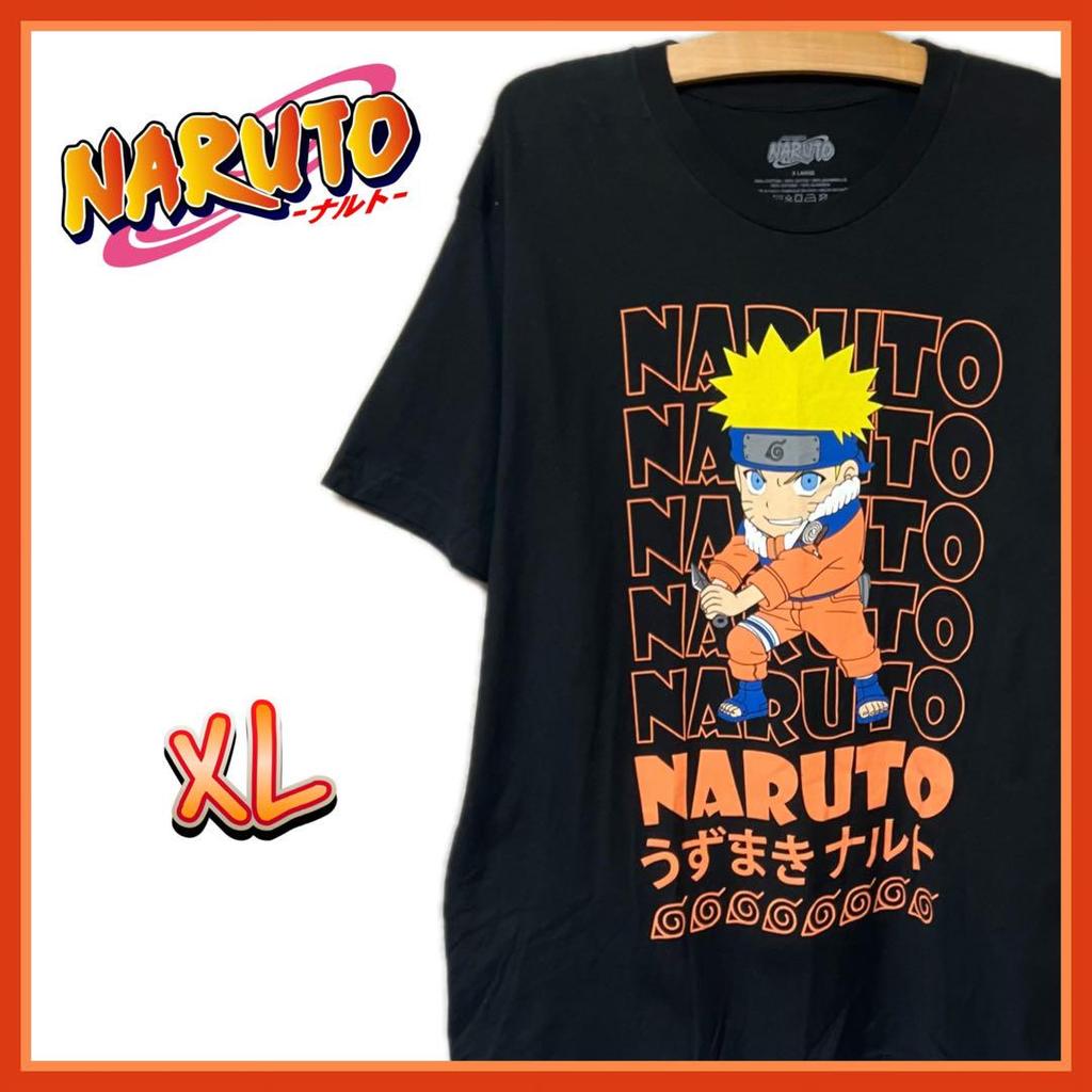 [USED] Naruto Uzumaki T-shirt, Size XL, Black, Men's Anime