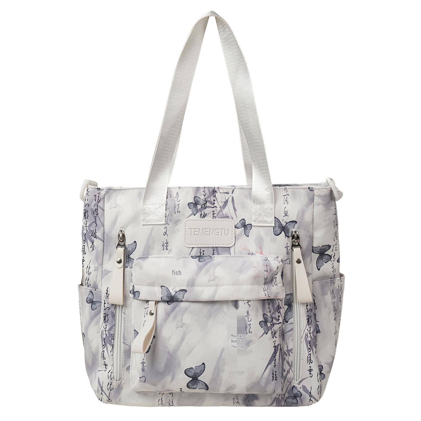 

Свіжий рюкзак з принтом метеликів для учнів середньої та старшої школи – Велика місткість, національний стиль, дизайн літературного фаната Bag Only