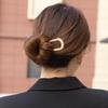 U-Shaped Enamel Metal Hairpin – Ancient Style, Large for Daily Use