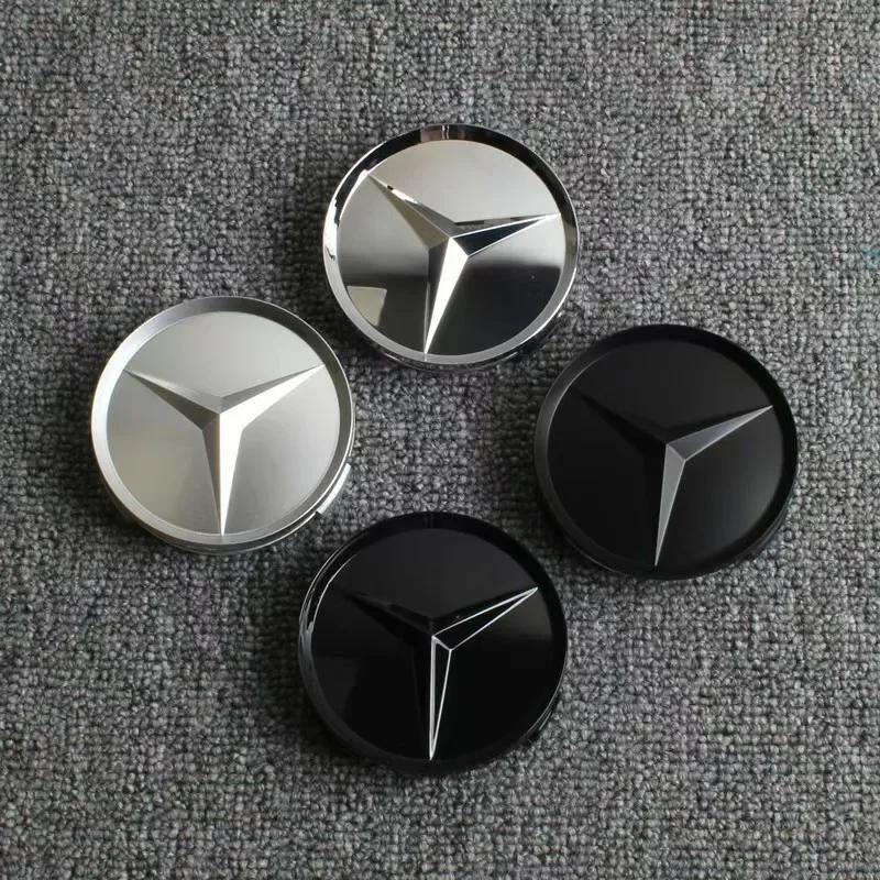 New 2025 Hot 4pcs 75mm Car Wheel Hub Cap Emblem for Mercedes Benz C180 E300 ML350 GLC W163 W166 W167 W204 W205 W212 W213 X253 W1