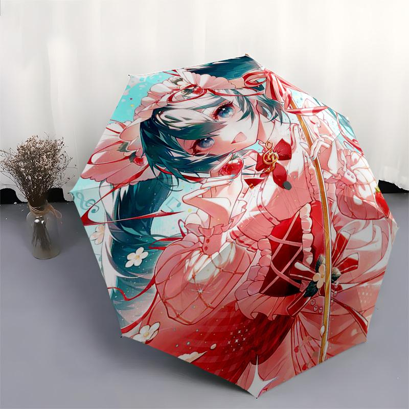 1pc Outdoor Umbrella with Anime Character Design - Automatic Opening/Closing, Portable 3-Fold Design, 8-Bone Iron Frame - Perfect for Fans, Trave