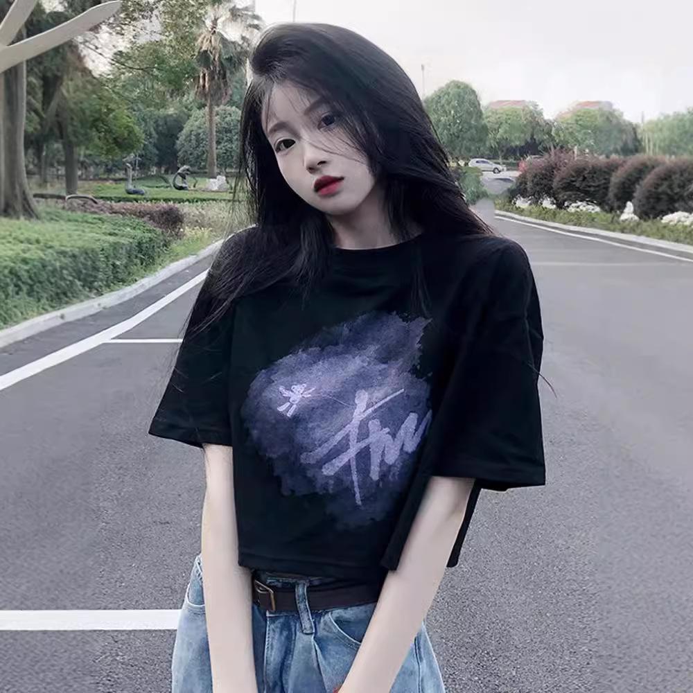 Age-reducing short-sleeved t-shirt short-sleeved t-shirt women's summer new round neck small fresh small top