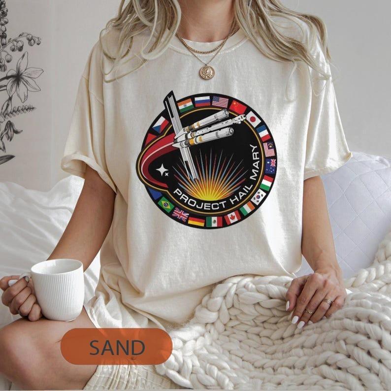 Project Hail Mary T-Shirt Mission Patch Project Hail Mary Rocky Book Lover Gi Unisex T-Shirt XXL